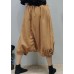 Plus Size Navy elastic waist Linen harem Pants Spring